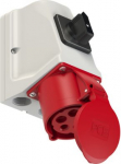 Wall mounted socket 5x32A (3P+N+PE) 6h IP44, with switch, red 75925-6 | 9003399053689