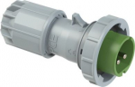 CEE-plug 2x32A 11h 24/42VAC >400-500Hz IP67 TWIST, green/grey 0922-11V