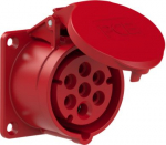 CEE flanged socket 7x16A (6P+PE) IP44/IP54 6h, red 70x70 317-6V | 9003399045554