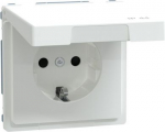Socket outlet with lid IP44, lotus white, D-Life MTN2314-6035 | 3606480889295