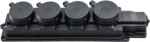 Extension 4 sockets 2P+E IP44 black D.3159/4-S | 5901350833490