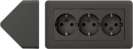 Corner box complete, 3xsocket outlets, screw, anthracite, Exxact WDE008490 | 3606480333422