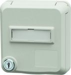 Panel mounted socket Cepex with lock and labelling field 16A, 5P, 6h, 400V, IP54, pure white 4446 | 4015394315643