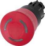 EMERGENCY STOP mushroom pushbutton, illuminable, 22 mm, round, plastic, red, 40 mm, positive latching, acc. to EN ISO 13850, rotate-to-unlatch 3SU1001-1HB20-0AA0 | 4011209964198