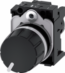 Potentiometer, compact, 22 mm, round, plastic, black, 1k ohm, with holder, screw terminal 3SU1200-2PQ10-1AA0 | 4011209954014