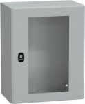 Wall mounted steel enclosure, PanelSeT S3D, transparent door, without mounting plate, 500x400x250mm, NSYS3D5425T | 3606480159404