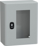 Wall mounted steel enclosure, PanelSeT S3D, transparent door, without mounting plate, 300x250x150mm, NSYS3D32515T | 3606480159763