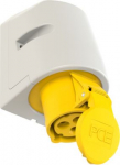 Wall mounted socket 3x16A (2P+PE) 4h IP44, yellow 113-4 | 9003399016714