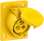 CEE-flanged socket 3x16A(2P+PE) 4h IP44/IP54 70x85 sloping yellow 413-4 | 9003399188749