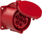 CEE flanged socket 7x32A (6P+PE) IP44/IP54 6h, red 70x70 327-6V | 9003399047527