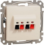 Double loudspeaker outlet, beige, Sedna Design SDD112411 | 3606481478986