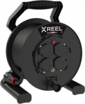 Cable reel XREEL250 40m, 3x1,5, IP54, 4xGS socket with thermal protection, black 92501H48173 | 5902082049968
