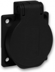 Socket 16A, flush, 2P+E, black, PratiKa PKN51N | 3303432319984