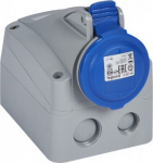 Surface mounting socket P17 - IP44 - 200/250 V~ - 16 A - 2P+E 555154