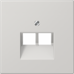Cover plate for modular IAE/UAE data socket, light grey, 2xRJ45, LS LS969-2UALG | 4011377948402