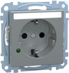 Schneider Electric Merten System M power socket outlet MEG2305-0460 is an insert with central plate in color aluminium with 1 gang. The outlet pole configuration of this power socket outlet is 2P + E. And it is used for Schuko. Designed with a shutte ...