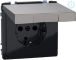SCHUKO sock.-out. w. hng.lid, IP44,  shut. screwl. term. nickel metalli MEG2314-6050 | 4042811196646