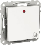 Switch, Exxact, 1-pole 2-way, 16A, with LED indicator, 24V, white WDE002314 | 3606480207440