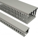 Distribution trunking RK 50X75 DIN LD, dark grey, 2 m, carton, DIN. Optimal closing, fixed cover. Easy installation and removal. Rib can be easily breaked out at the bottom of the trunking. Delivered with Cover RK 50X75 DIN_LD | 8595057623729
