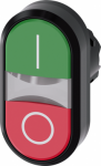 Illuminated twin pushbutton, 22 mm, round, plastic, green: I, red: O, pushbuttons, flat 3SU1001-3AB42-0AK0 | 4011209964099