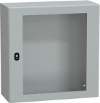 Wall mounted steel enclosure, PanelSeT S3D, transparent door, without mounting plate, 600x600x250mm, NSYS3D6625T | 3606480159190
