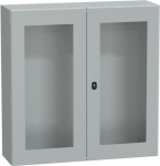 Spacial S3D dble tspt door w/o mount.plate. H1000xW1000xD300 IP55 IK08 RAL7035.. range of product: Spacial S3D - device application: multi-purpose - product or component type: compact enclosure - enclosure nominal height: 1000 mm - enclosure nominal  ...