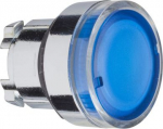 Head for illuminated push button, Harmony XB4, metal, flush, blue, 22mm, spring return, plain lens f ZB4BW36 | 3389110889734