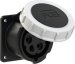 CEE-flanged socket 5x16A (3P+N+PE) 7h IP67 75x75 black 3152-7 | 9003399158476