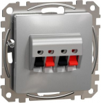 Double loudspeaker outlet, aluminium, Sedna Design SDD113411 | 3606481479594