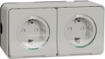 Double socket outlet IP55 white Mureva MUR39035 | 3606480789717