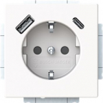 Socket with USB A and USB C, white matt, Platform 63, 20 EUCB2USBAC-884-500 2CKA002011A6311 | 4011395329382