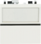 Color: White.   Rated voltage: 110 - 250 Vac   Rated current: 16 A   Screwless terminals   1-gang, 1-way - Normally Opened (NO) contact   Backlight included (230 Vac)   Size: 2 modules. 2CLA220490N1101 | 8427238198866