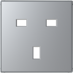 Color: Silver.   Cover plate with British type figure for universal socket outlet code: 8139. 2CLA853700A1301 | 8427238167480