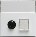 Impressivo center plates for Jussi signalling products: FAP3011. Includes the needed parts to modify the Jussi signalling product to Impressivo design. Marking possibilities on button and name plate. White. 2TKA003208G1 | 6418677330087
