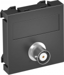 Media Adapteris, video BNC 1x vietīgs, rozete-rozete 45x45mm, PC, pelēkmelna, 7021 6105021 | 4012195900351