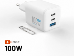 Fixed GaN Network Charger Mini with 2xUSB-C and USB output, PD support, 100 W, white | FIXCG100M-2C1A-WH FIXCG100M-2C1A-WH | 8591680195312