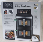 SALE OUT. Caso 03189 DuoTower Double Air Fryer, Total capacity 12.4 L, Black | Caso Double Air Fryer | AirFry DuoTower | Capacity 12.4 L | Black | DAMAGED PACKAGING | 24 month(s) 03189SO | 2000001442463