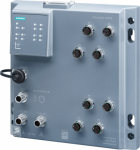 SCALANCE XP208, managed IE switch, 8x 10/100 Mbps M12 ports, IP65, LED diagnostics, error signaling contact, Redundant power supply, PROFINET IO device, network management, operable in redundant ring, Dust caps, incl. electronic Manual on CD-ROM, C-p ...