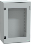 Wall mounted polyester enclosure, Thalassa PLM, glazed door, 647x436x250mm, IP66, IK08, RAL 7035 NSYPLM64TG | 3606480776663