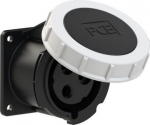 CEE-flanged socket 3x32A (2P+PE) 7h IP67 75x75 black 3232-7 | 9003399043734