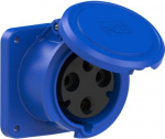 CEE-flanged socket 3x63A(2P+PE) 6h IP44 POWER TWIST 100x100 blue 3331-6 | 9003399027673