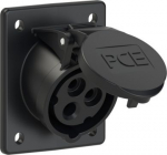 CEE-flanged socket 3x16A(2P+PE) 7h IP44/IP54 70x85 sloping black 413-7 | 9003399936043