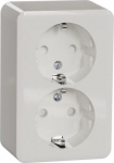 2-gang socket outlet, Exxact, white WDE015596 | 3606489504366