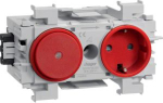Socket-outlet+Switch Wago plug/clamp technique front-mounting in traffic red GS11013020 | 4012740850995