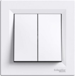 Switch, 2-gang, two-way, with frame, white, Asfora EPH0600321 | 3606480525292