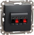 Double loudspeaker outlet, anthracite, Sedna Design SDD114411 | 3606481480187