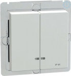 Schneider Electric Merten System M rocker with indicator MEG3424-0325 is with protected power switch in color active white for double switch or button. This rocker with indicator belongs to M-Arc, M-Elegance, M-Plan, M-Plan glass, M-Smart, M-Star, Sy ...