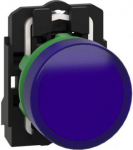 XB5AVB6 blue complete pilot light &Oslash;22 plain lens with integral LED 24V XB5AVB6 | 3389110136906