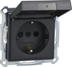 Socket outlet with lid IP44 anthracite Merten SystM MTN2314-0414 | 3606480304323