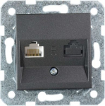 Single data outlet  RJ45 CAT5e black Novella 92105532 | 8691136414131